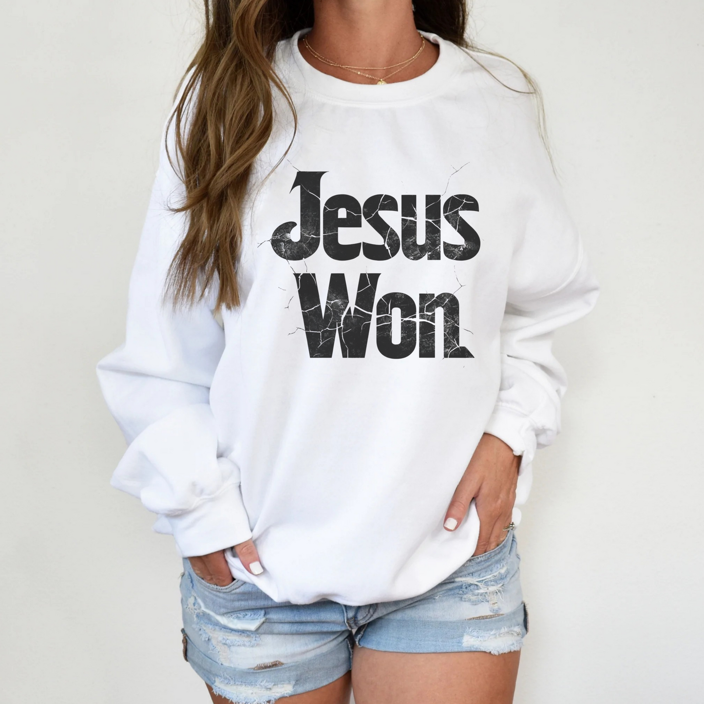 Jesus Won Sweatshirt, John 19:30 Design, Christian Sweatshirt, Faith and Style, Christian Apparel, Scripture Sweatshirt