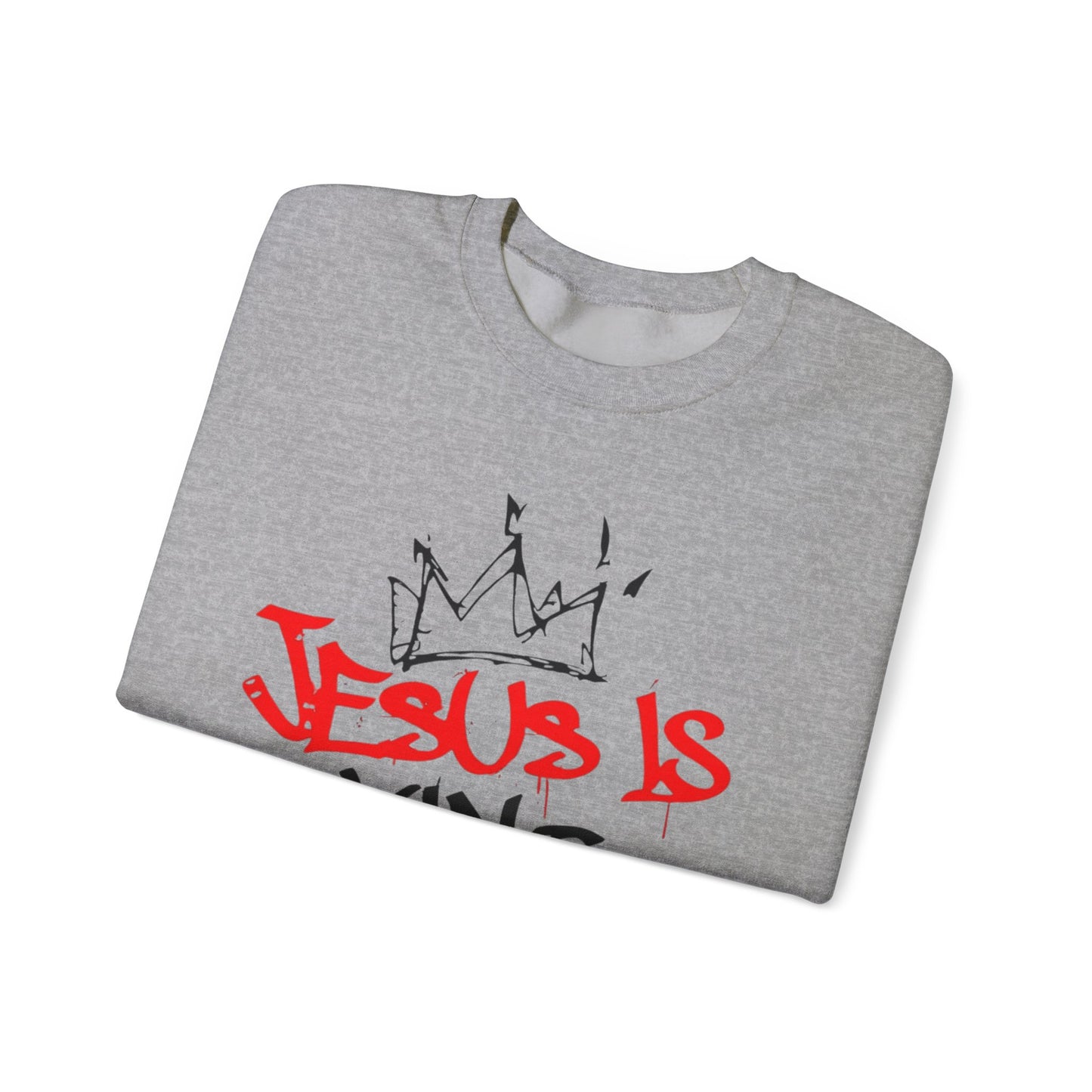 Jesus Is King Unisex Heavy Blend Crewneck Sweatshirt | Faith & Style | Christian Apparel